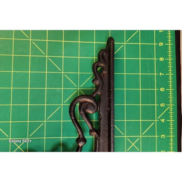 Decorative Black Cast Iron Wall Bracket 7" X 7" Rustic Design For Shelf Support - Picture 3 of 5